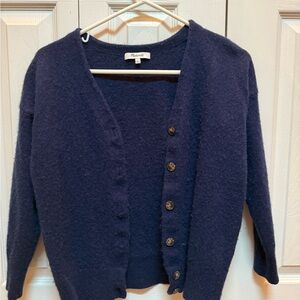 Madewell Deep Blue Cardigan Sweater